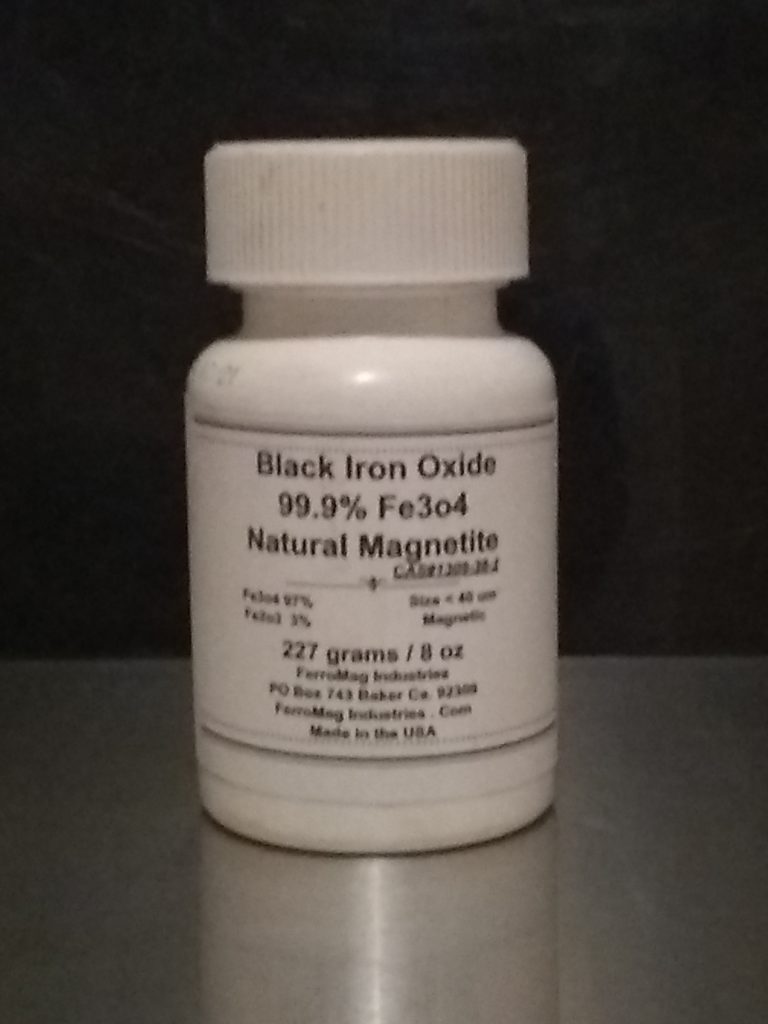 8 oz Black Iron Oxide 99.9 Fe3o4 Natural FerroMag Industries
